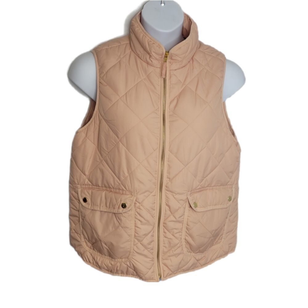 WORKSHOP vest pink quilted zip up with pockets 0X